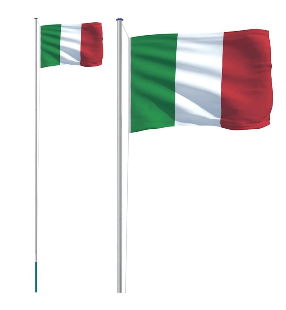 Flagge Italiens mit Mast 6,08 m Aluminium