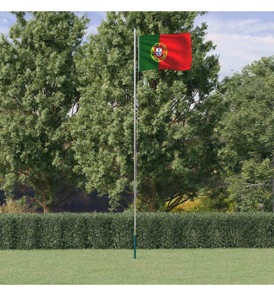 Flagge Portugals mit Mast 6,08 m Aluminium
