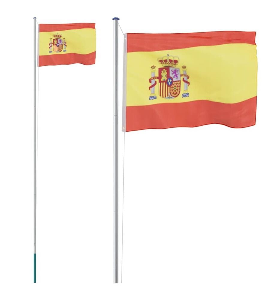 Flagge Spaniens mit Mast 6,08 m Aluminium