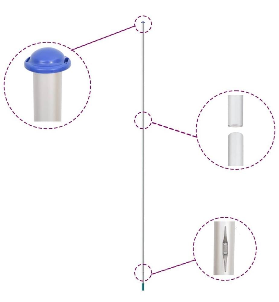 Flagge Spaniens mit Mast 6,08 m Aluminium