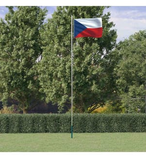 Tschechische Flagge mit Mast 6,08 m Aluminium