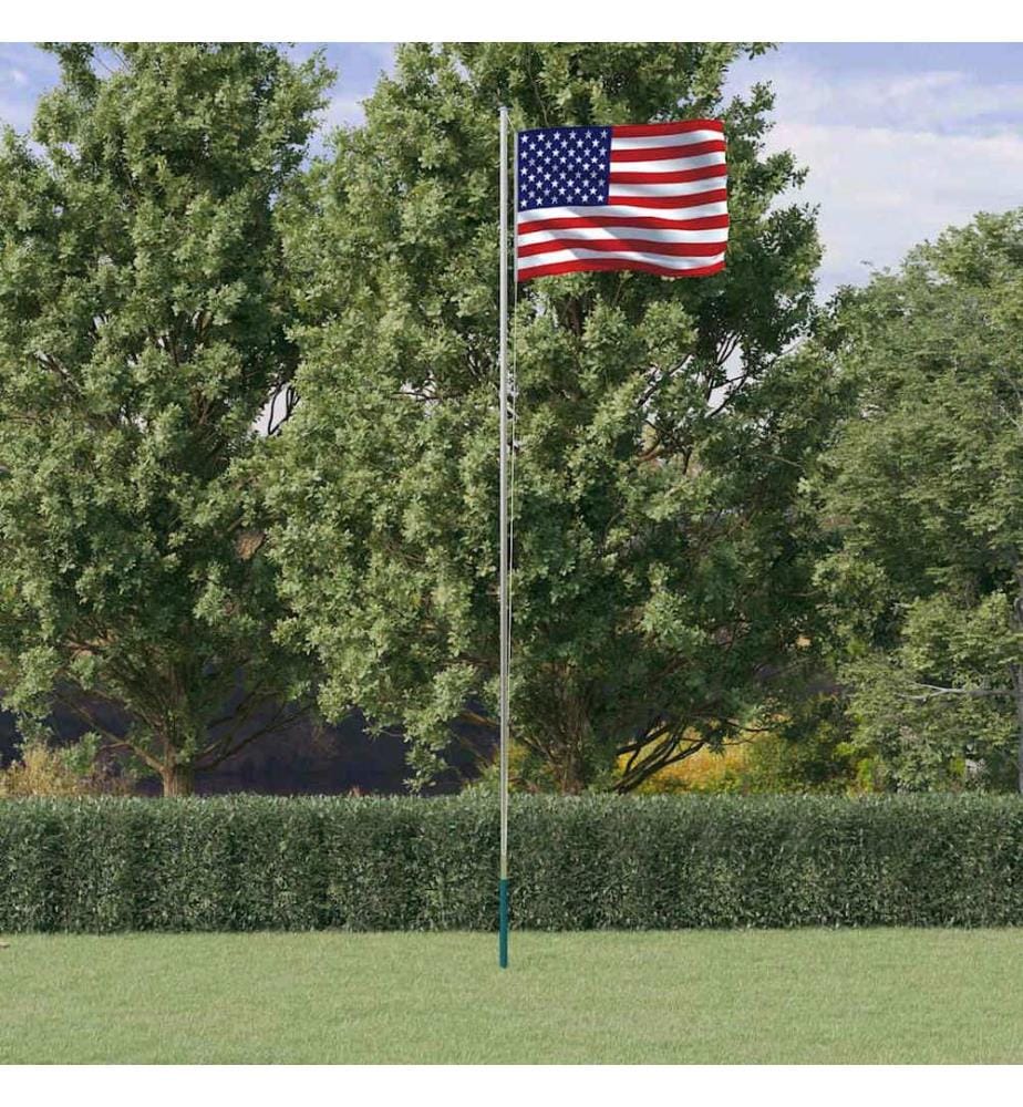 Drapeau des États-Unis et mât 6,08 m Aluminium