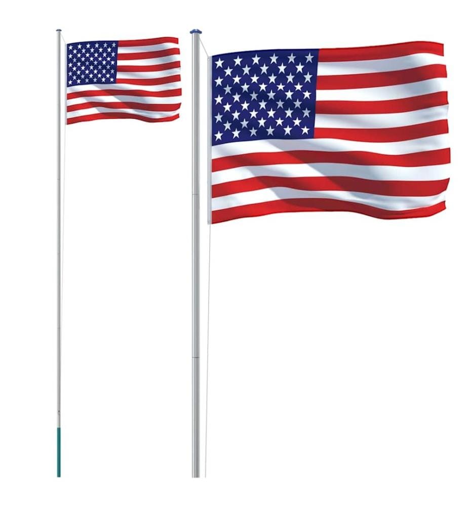 Drapeau des États-Unis et mât 6,08 m Aluminium