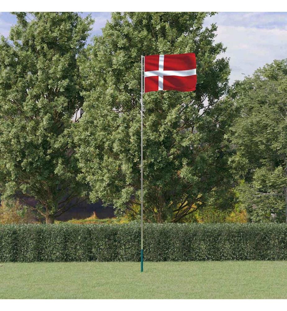 Drapeau du Danemark et mât 5,5 m Aluminium