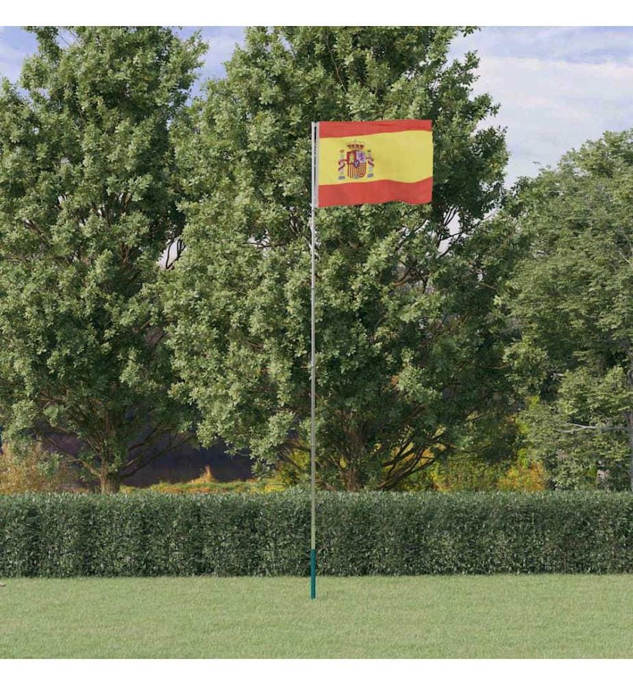 Drapeau de l'Espagne et mât 5,5 m Aluminium