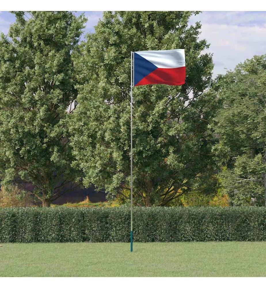 Drapeau tchèque et mât 5,5 m Aluminium