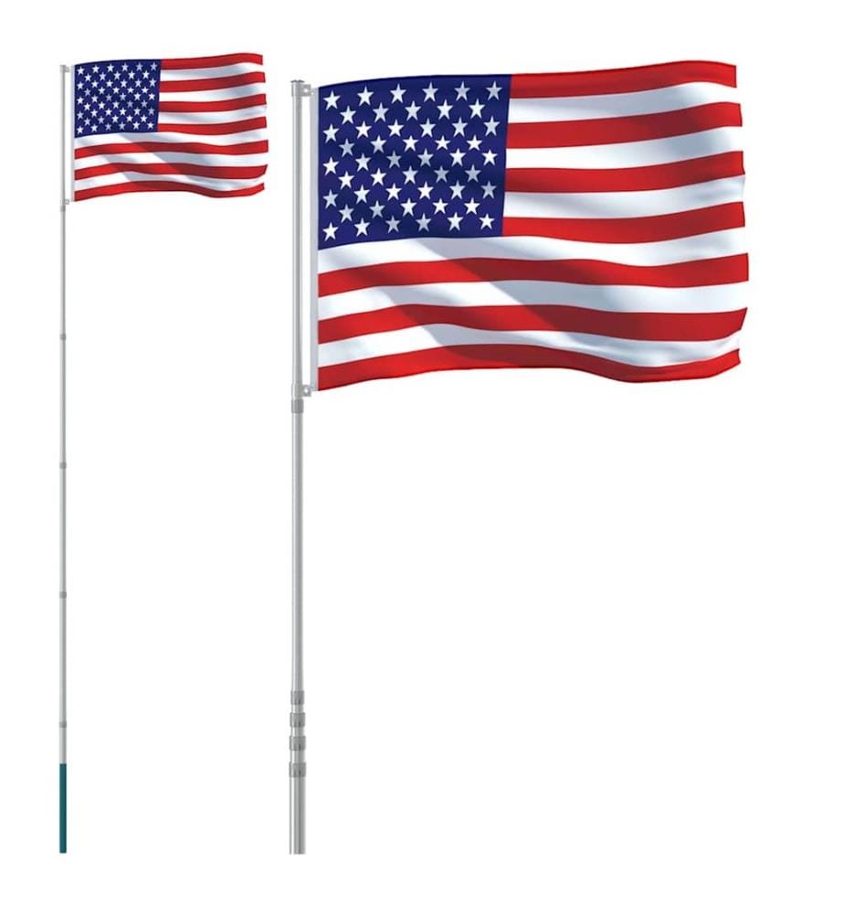 Drapeau des États-Unis et mât 5,5 m Aluminium