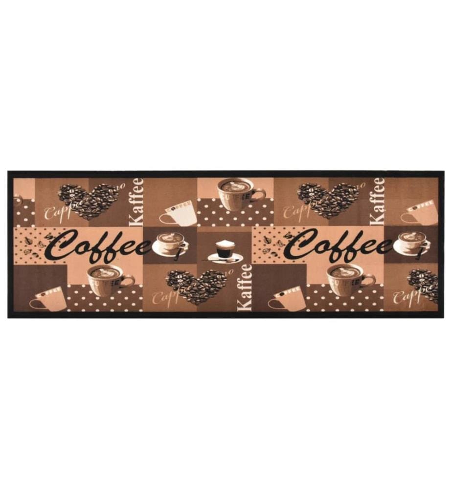 Küchenbodenmatte Waschbar Kaffee Braun 45x150 cm
