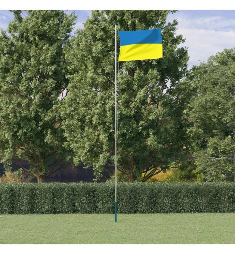 Drapeau de l'Ukraine et mât 6,23 m aluminium