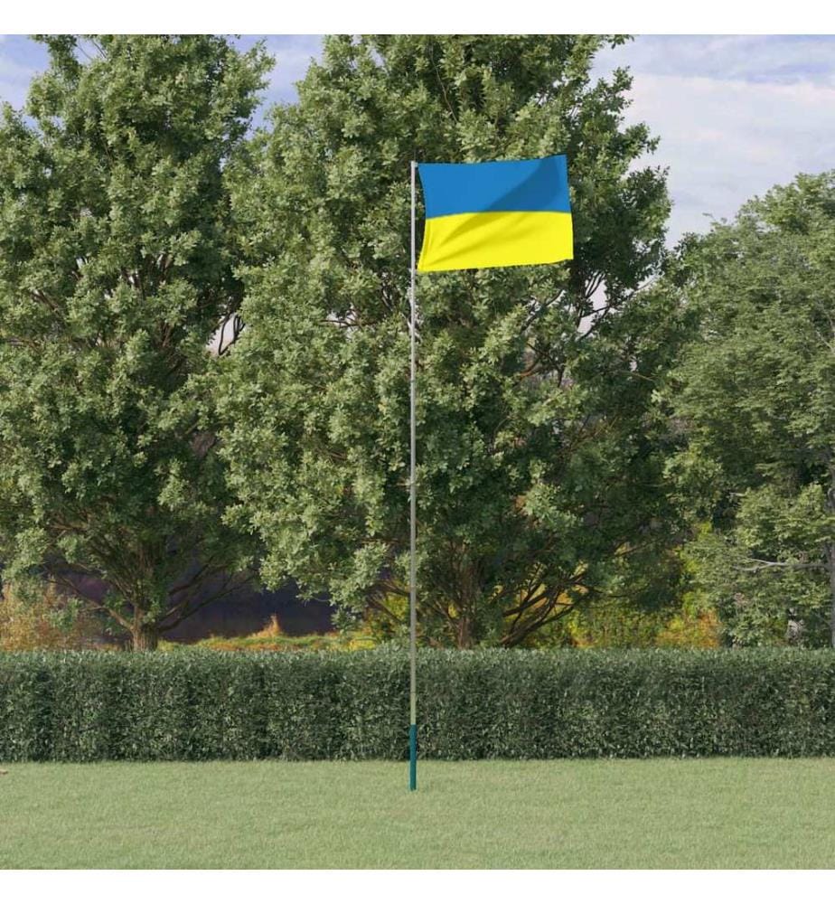 Drapeau de l'Ukraine et mât 5,55 m aluminium