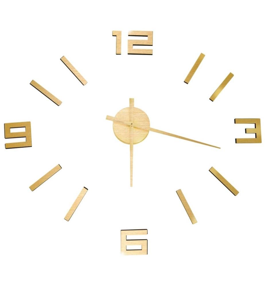 3D-Wanduhr Modernes Design Golden 100 cm XXL