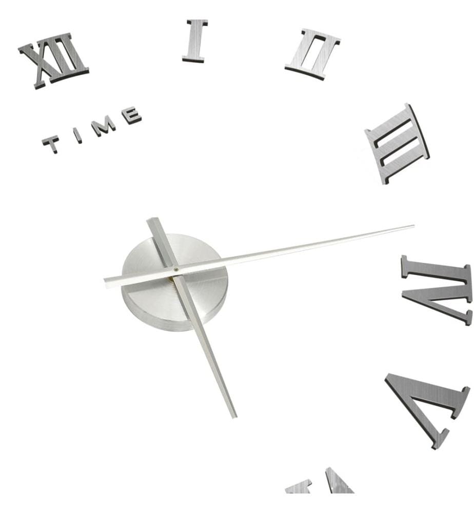 3D-Wanduhr Modernes Design Silbern 100 cm XXL