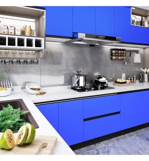 Selbstklebende Möbelfolie Hochglanz-Blau 500x90 cm PVC