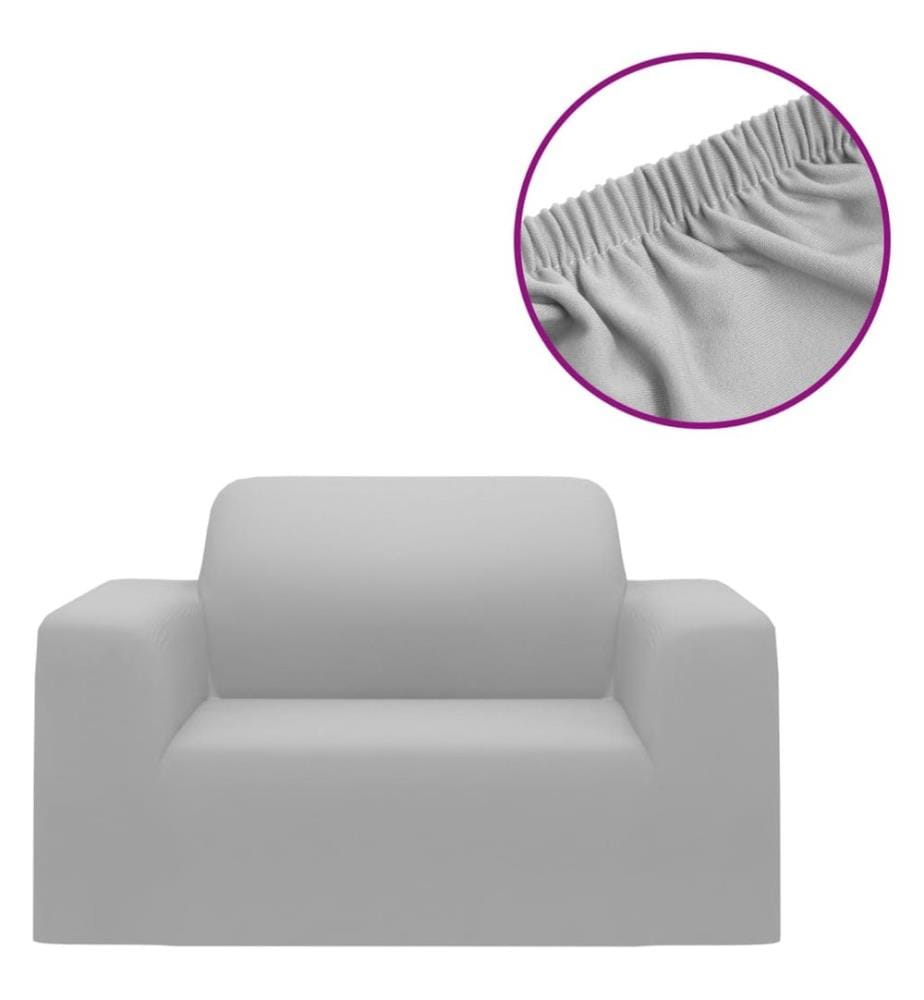 Stretch-Sofahusse Grau Polyester-Jersey