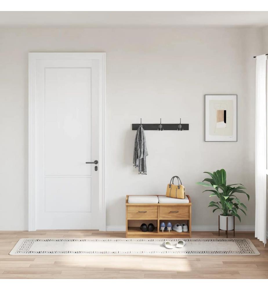 Tapis lavable antidérapant 80x300 cm Beige clair