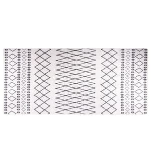 Tapis lavable antidérapant 80x300 cm Noir et blanc