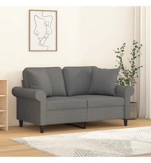 Zierkissen 2 Stk. Dunkelgrau 40x40 cm Stoff