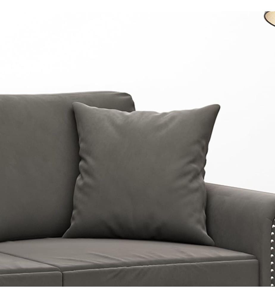 Coussins décoratifs 2 pcs Gris foncé 40x40 cm Velours
