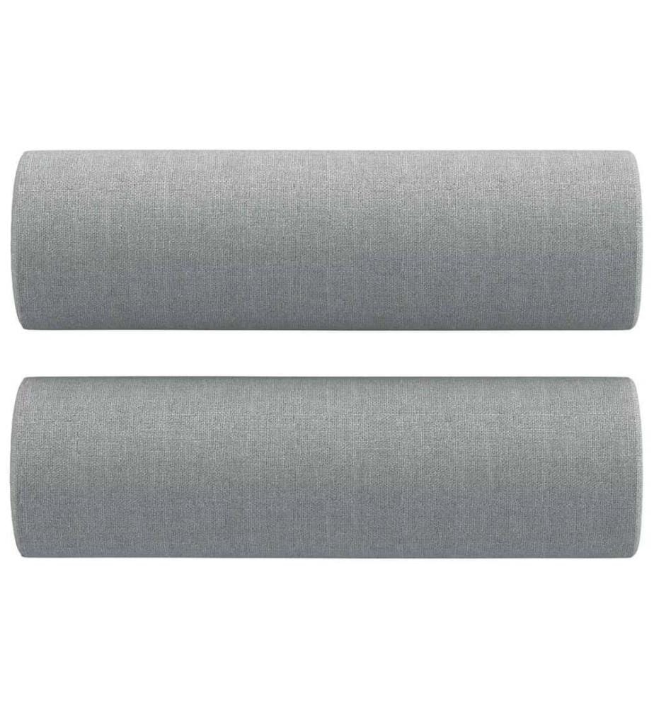 Oreillers décoratifs lot de 2 Gris clair Ø15x50 cm Tissu