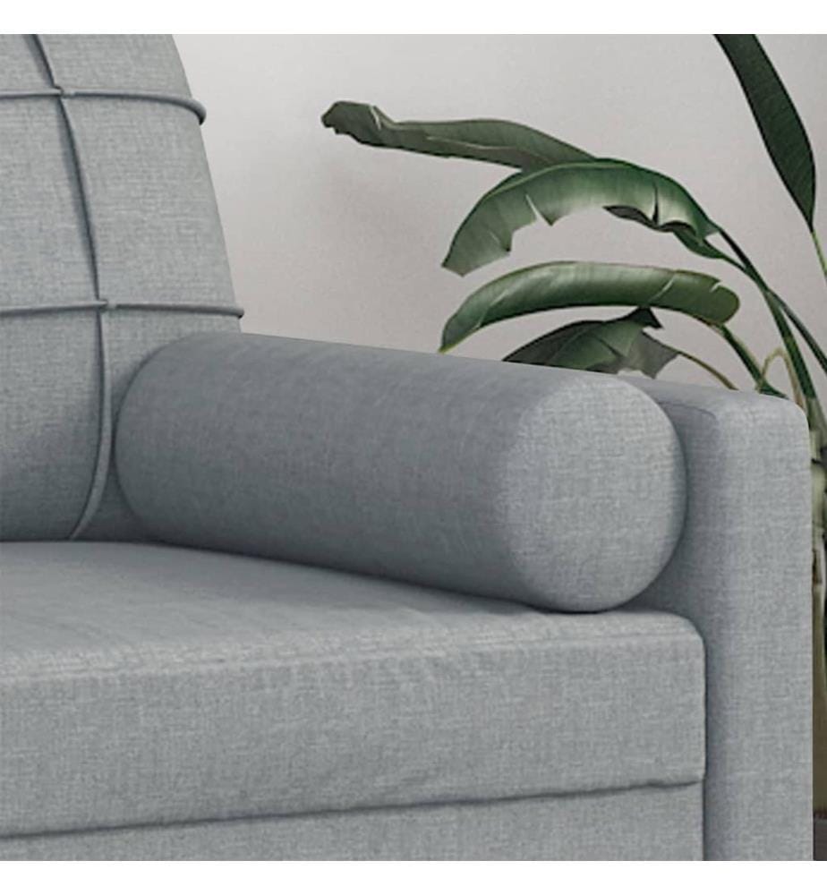 Oreillers décoratifs lot de 2 Gris clair Ø15x50 cm Tissu