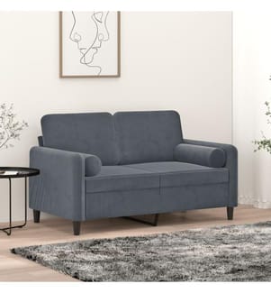 Zierkissen 2 Stk. Dunkelgrau Ø15x50 cm Samt