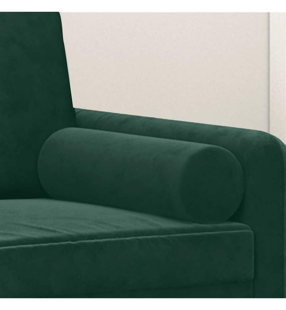 Coussins décoratifs lot de 2 Vert foncé Ø15x50 cm Velours