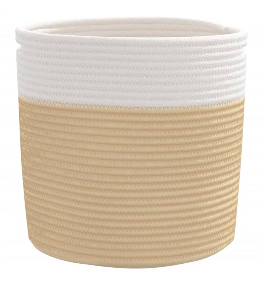 Aufbewahrungskörbe 2 Stk. Beige und Weiss Ø28x28 cm Baumwolle