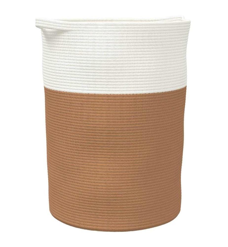 Panier de rangement marron et blanc Ø49x65 cm coton