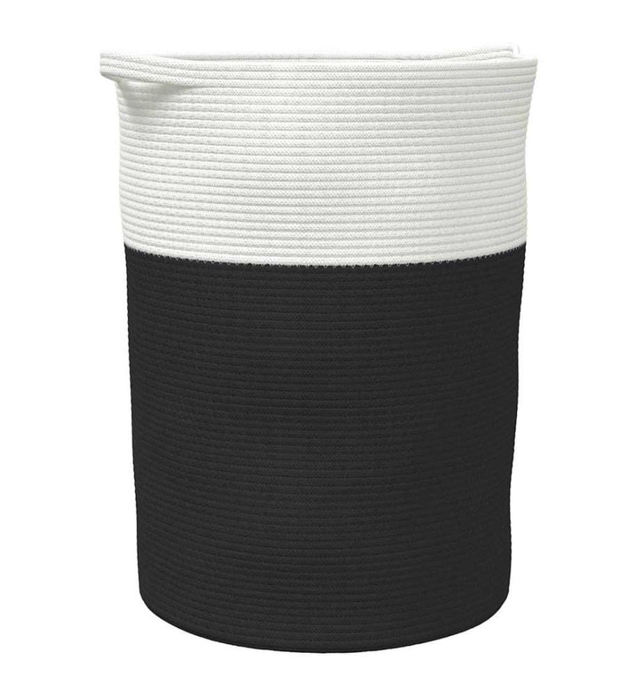 Panier de rangement noir et blanc Ø49x65 cm coton