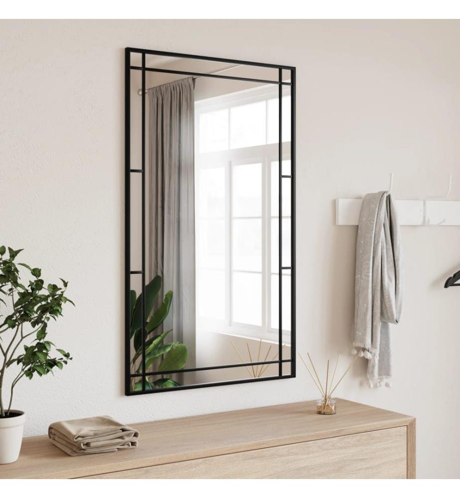 Wandspiegel Schwarz 60x100 cm Rechteckig Eisen