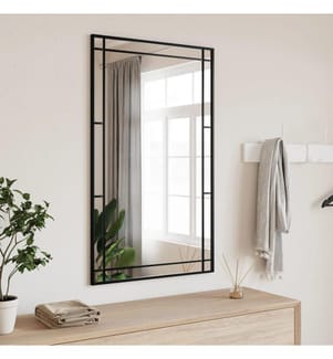 Wandspiegel Schwarz 60x100 cm Rechteckig Eisen