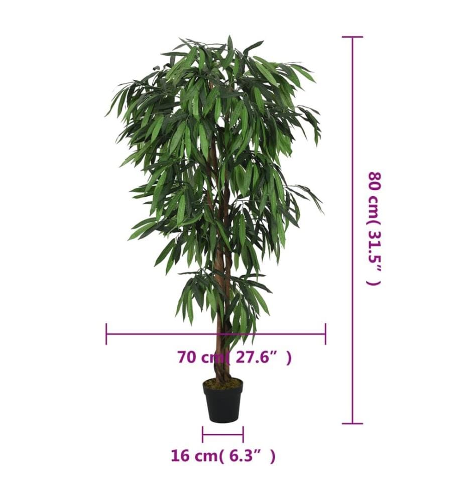 Mangobaum Künstlich 300 Blätter 80 cm Grün