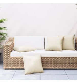Sofakissen 4 Stk. Creme 50x50 cm Stoff