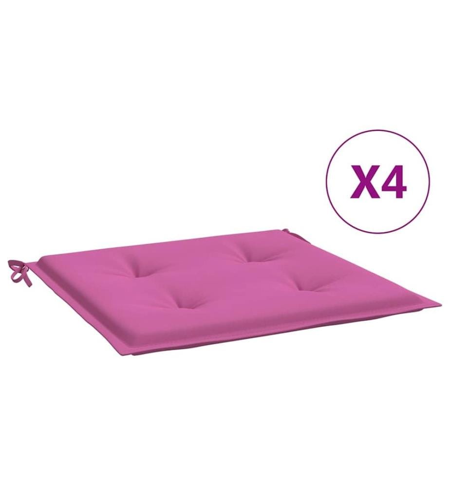 Gartenstuhl-Kissen 4 Stk. Rosa 50x50x4 cm Stoff