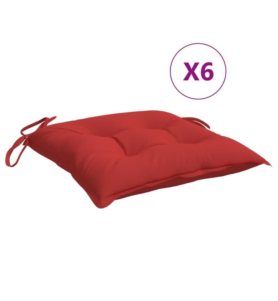 Stuhlkissen 6 Stk. Rot 40x40x7 cm Oxford-Gewebe