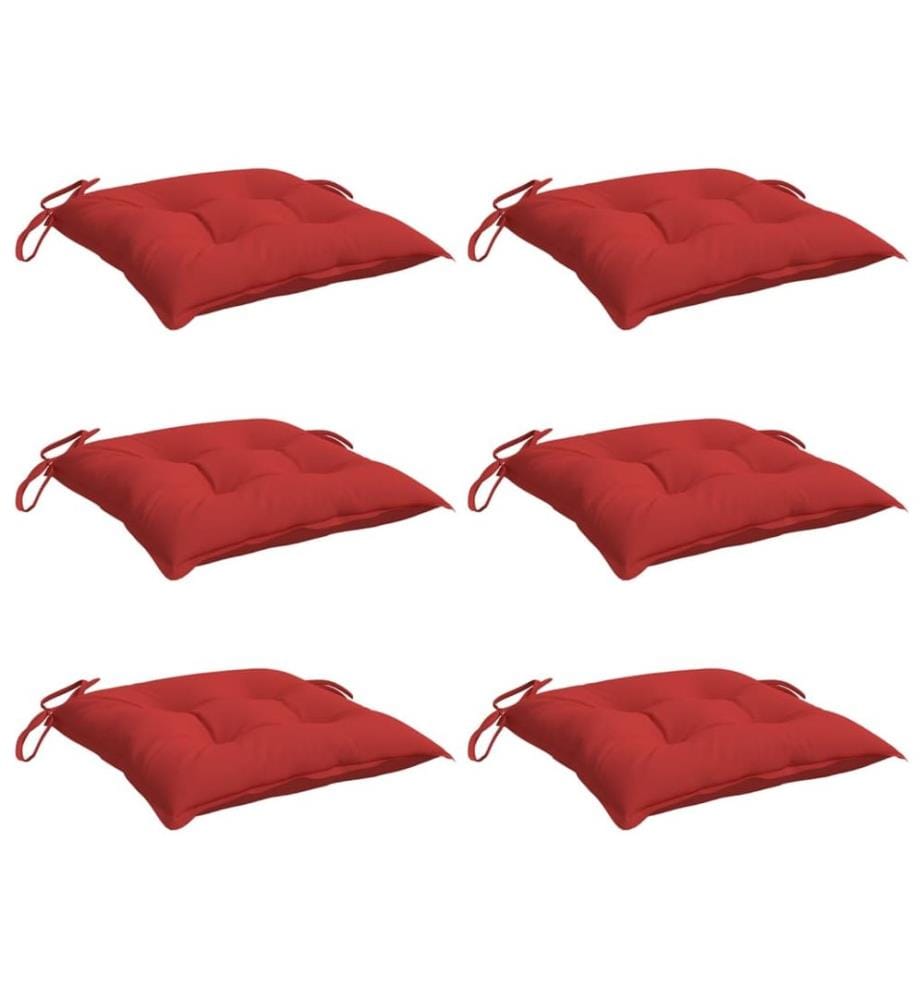 Stuhlkissen 6 Stk. Rot 40x40x7 cm Oxford-Gewebe