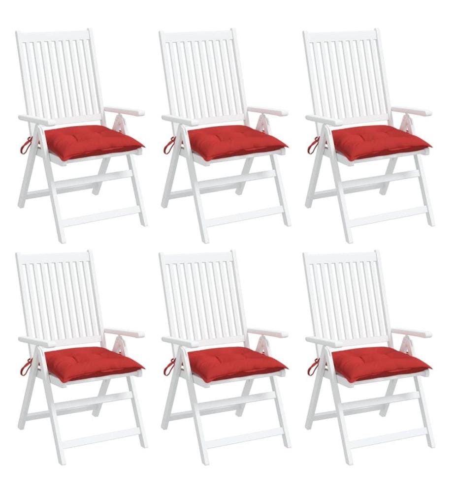 Stuhlkissen 6 Stk. Rot 40x40x7 cm Oxford-Gewebe