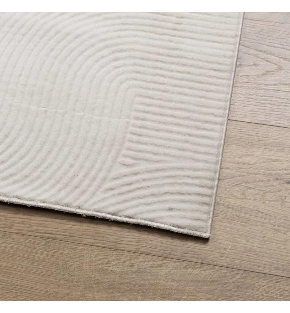 Tapis IZA poils courts style scandinave crème 100x200 cm