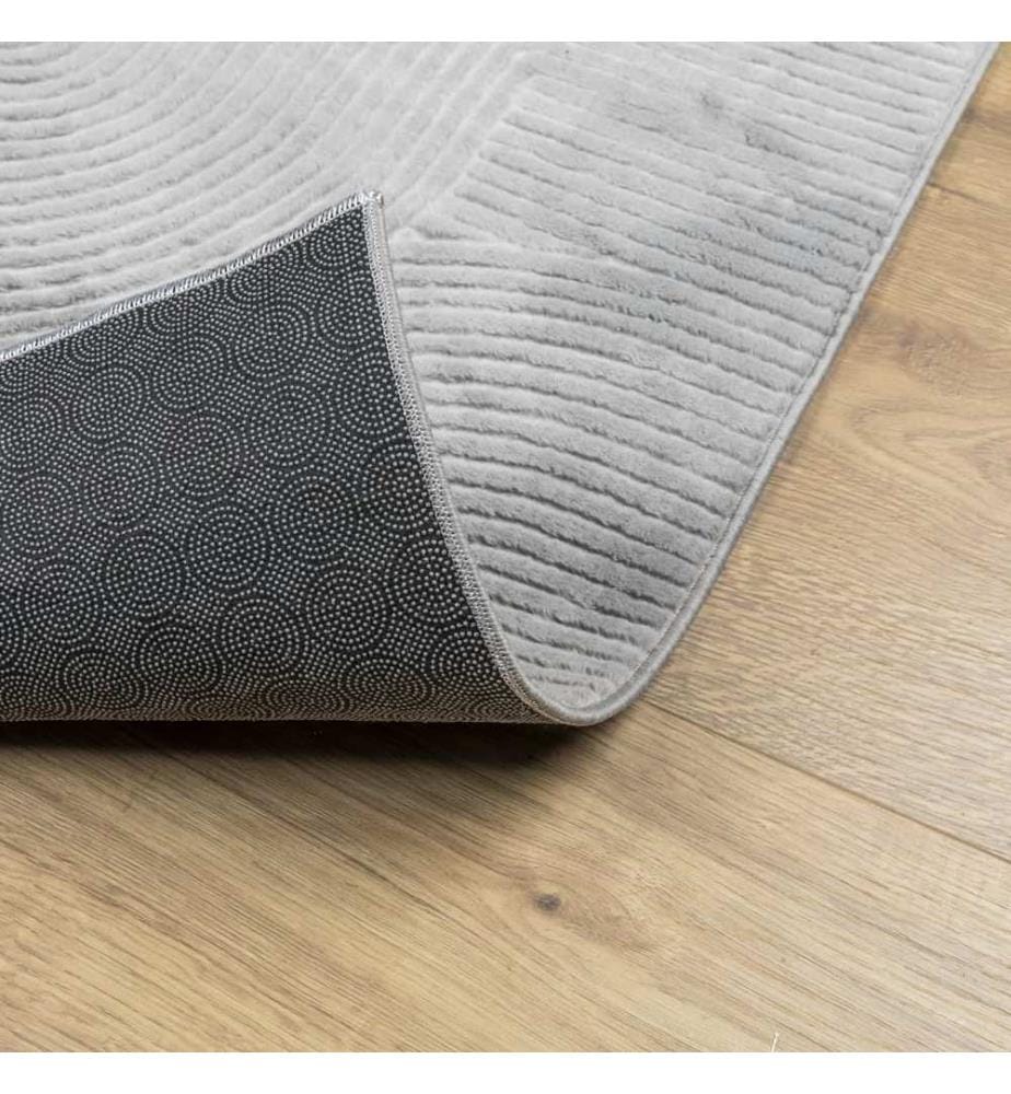 Tapis IZA poils courts style scandinave gris 120x170 cm