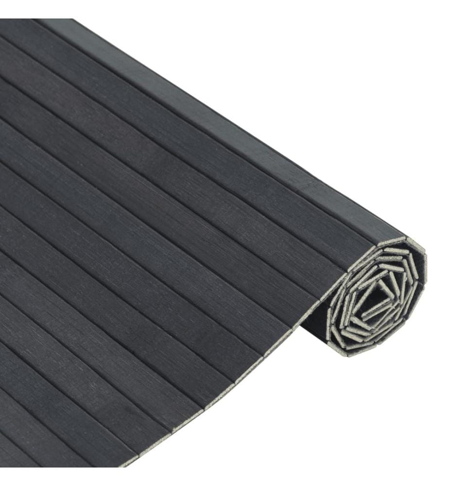 Tapis rectangulaire gris 100x200 cm bambou