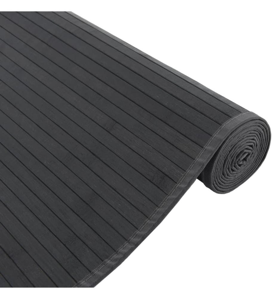 Teppich Rechteckig Schwarz 80x400 cm Bambus