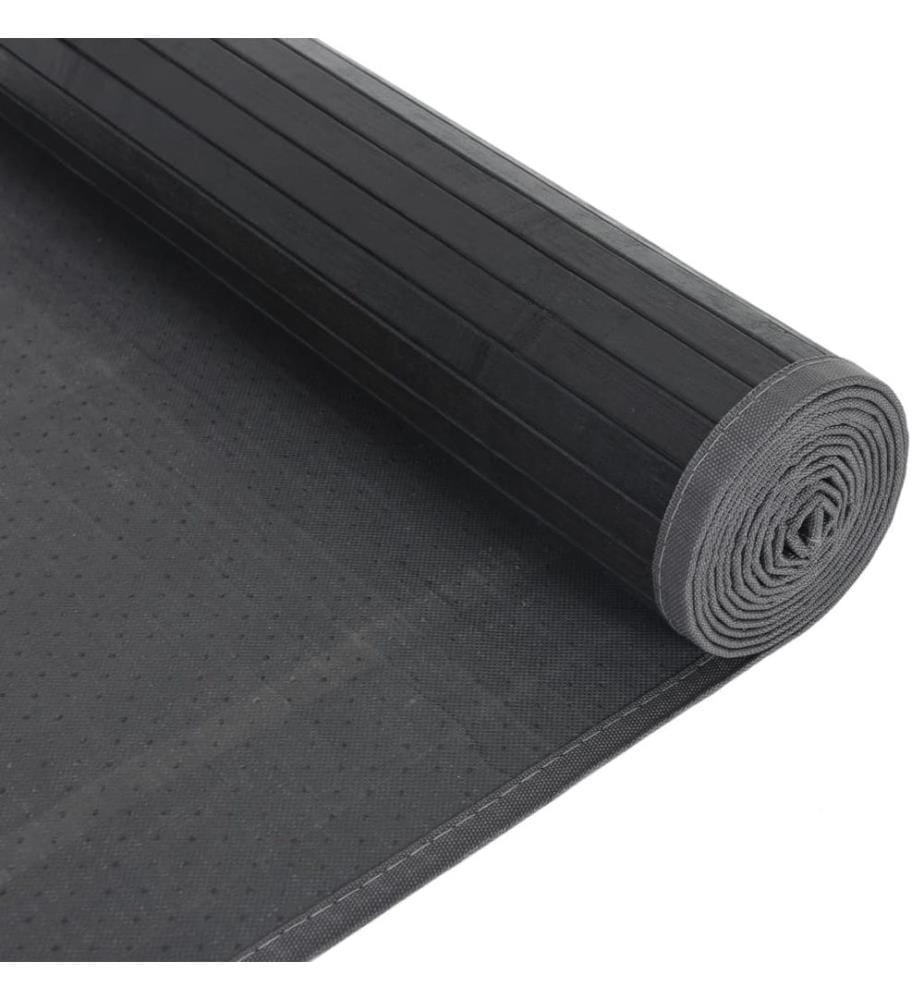 Teppich Rechteckig Schwarz 80x400 cm Bambus