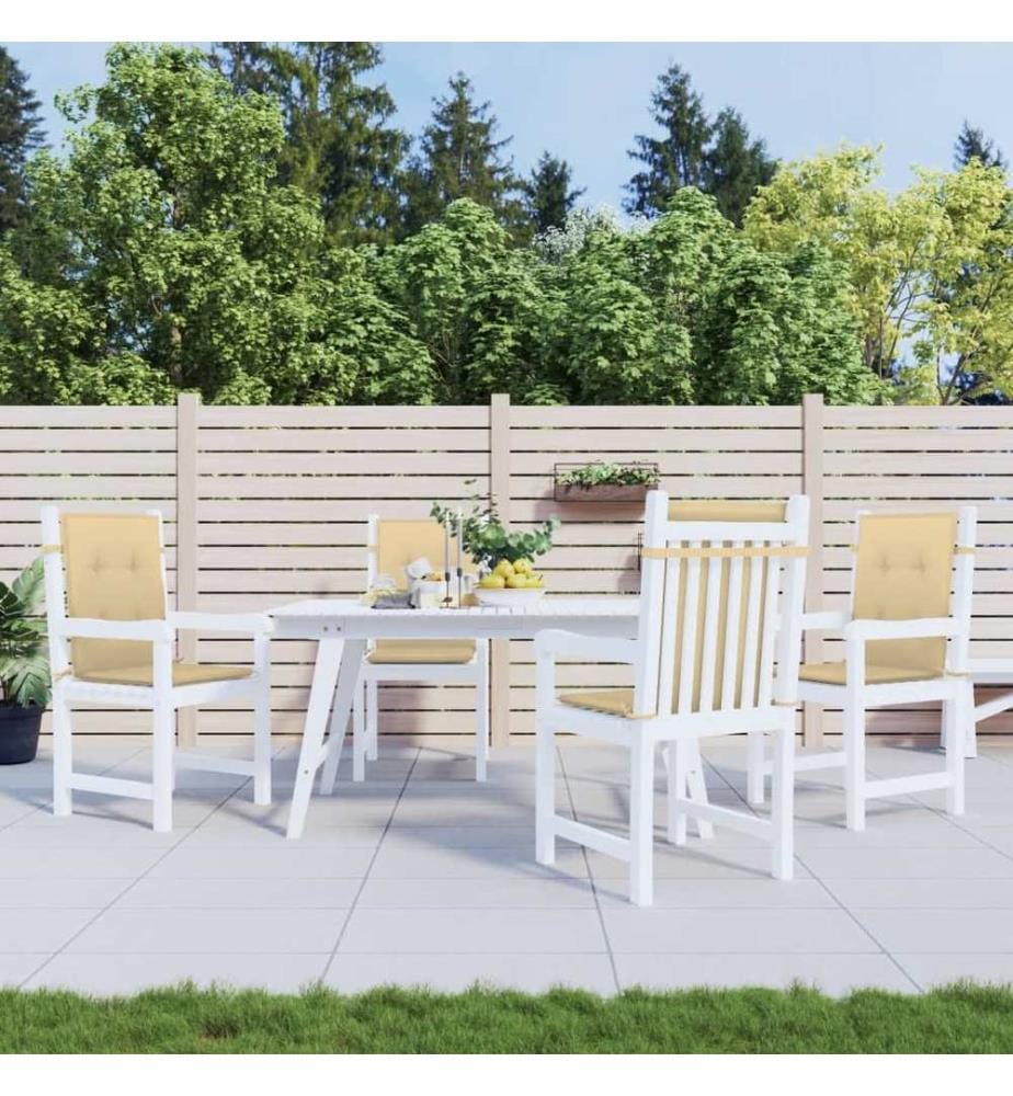 Coussins de chaise à dossier bas lot de 4 beige mélangé tissu