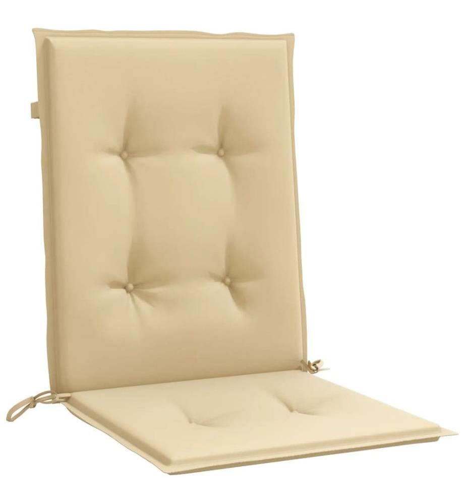 Coussins de chaise à dossier bas lot de 4 beige mélangé tissu