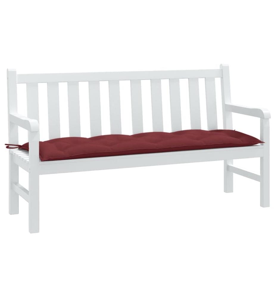 Coussin de banc de jardin rouge bordeaux mélangé tissu