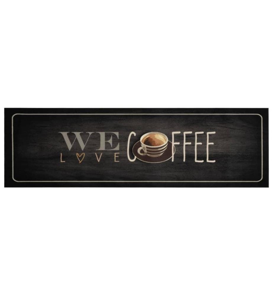Küchenteppich Waschbar Kaffee 45x150 cm Samt