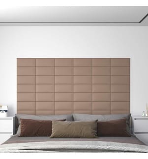 Wandkopfteilen 12 pcs Cappuccino 30 x 15 cm Stoff