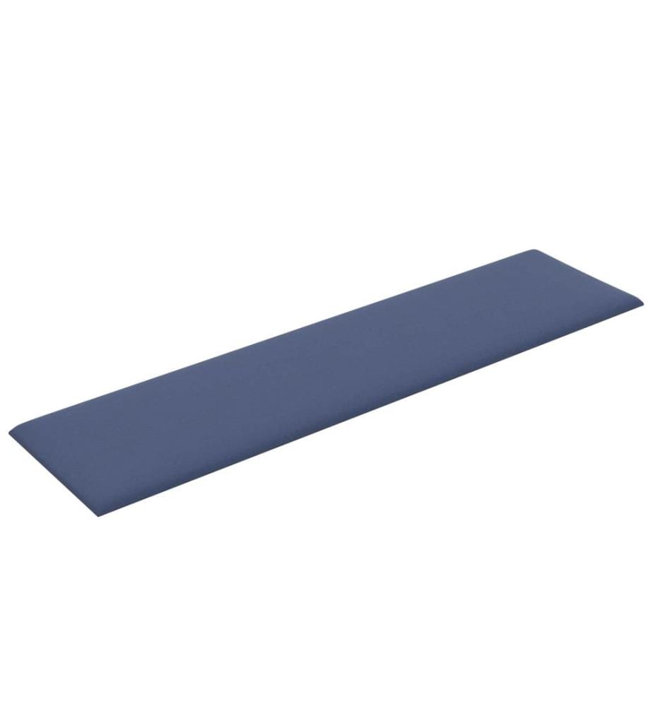 Tête de lit murale 12 pcs Bleu 60 x 15 cm tissu