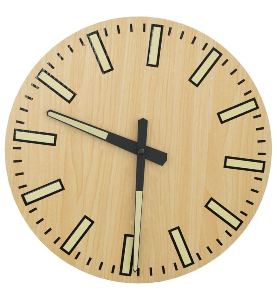 Wanduhr mit Leuchtendem Skala und Zeiger Gelb Ø30 cm