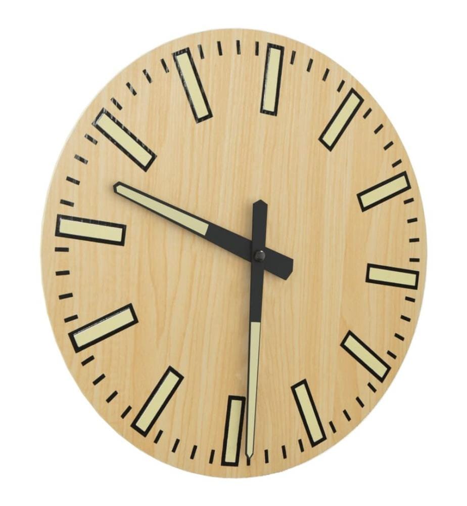 Wanduhr mit Leuchtendem Skala und Zeiger Gelb Ø30 cm